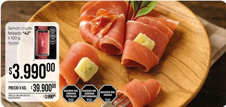 42 - Jamón crudo feteado ""