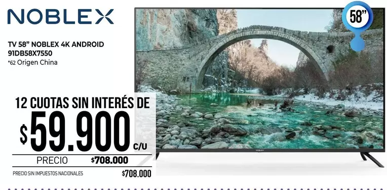Noblex - 58" 4K ANDROID 910858X7550