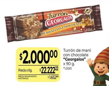 Georgalos - Turrón de mani con chocolate