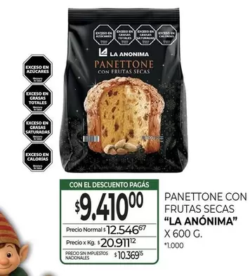 La Anónima - PANETTONE CON FRUTAS SECAS