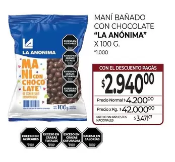 La Anónima - MANÍ BAÑADO CON CHOCOLATE
