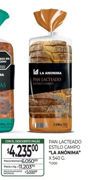 La Anónima - PAN LACTEADO ESTILO CAMPO