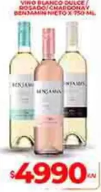 Benjamin - VINO BLANCO DULCE / ROSADO/CHARDONAY