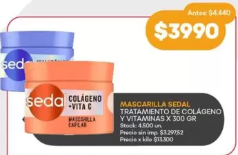 Sedal - TRATAMIENTO DE COLÁGENO Y VITAMINAS
