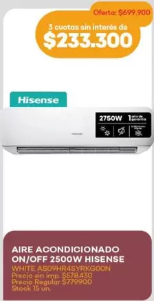 Hisense - ON/OFF 2500W ASOPHR45YRKGOON