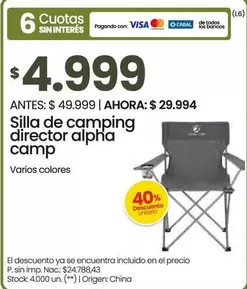 Origen - Silla de camping director alpha camp