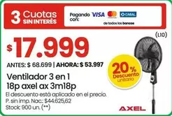 Axel - Ventilador 3 en 1