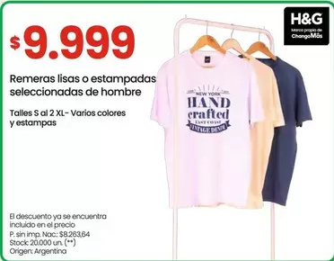 XL - Remeras lisas o estampadas seleccionadas de hombre