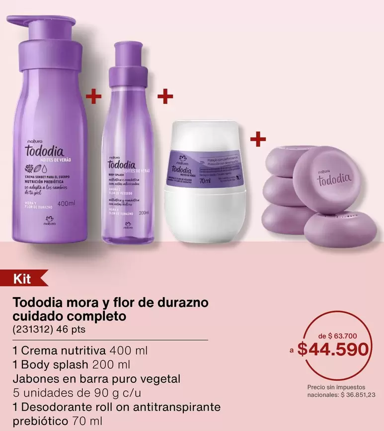 Natura - Tododia mora y flor de durazno cuidado completo