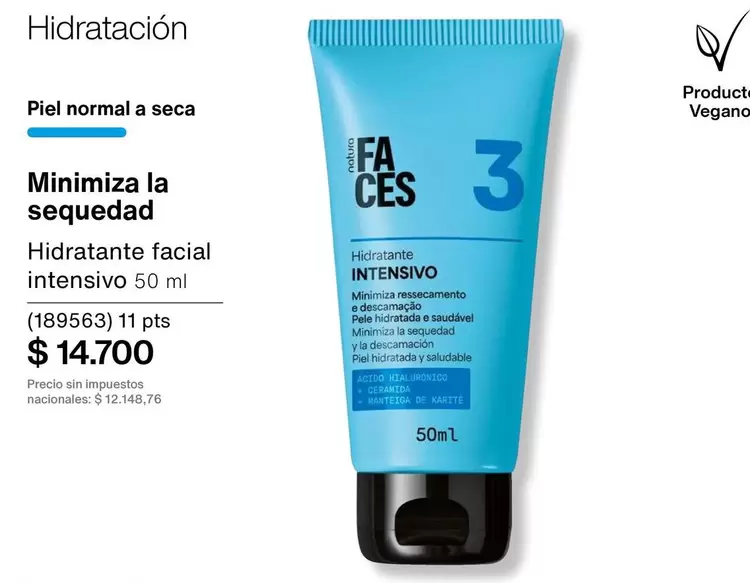 Natura - Hidratante facial intensivo 50 ml