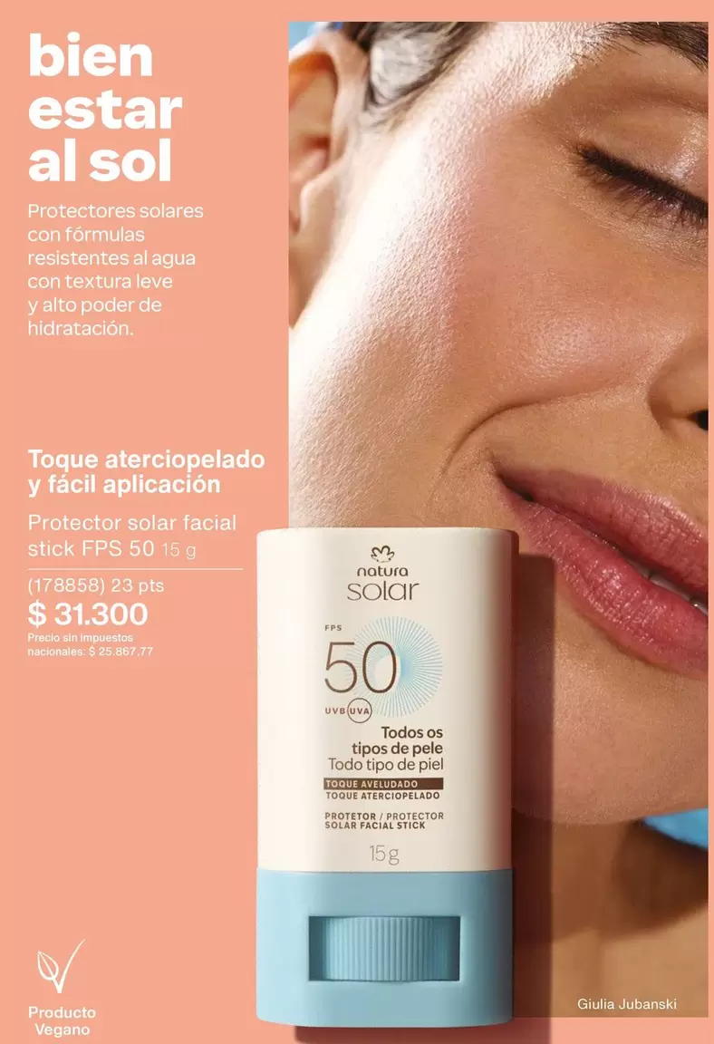 Natura - Protector solar facial stick FPS 50