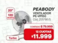 Peabody - VENTILADOR PE-VP150