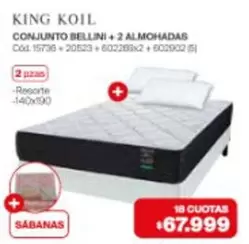 King Koil - BELLINI +2 ALMOHADAS Cod. 15736-20523602288x2+6021902