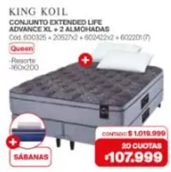 King Koil - CONJUNTO EXTENDED LIFE ADVANCE XL + 2 ALMOHADAS