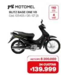 Motomel - BLITZ BASE ONE V8 Cód. 105405/06/07