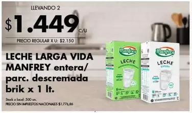 Manfrey - LECHE LARGA VIDA entera/parc. descremada