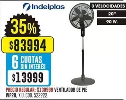 VENTILADOR DE PIE IVP20, X U. COD. 522222