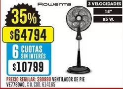 X$ - VENTILADOR DE PIE VE7780A0