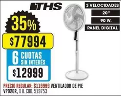 VENTILADOR DE PIE VPD20R