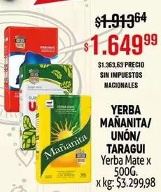 Taraguí - MAÑANITA/ UNÓN/ TARAGUI Yerba Mate