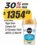 Gran Compra - Yogur Ent C/Cereales 154Gr