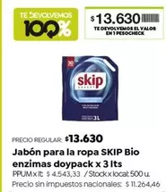 Skip - Jabón para la ropa Bio enzimas doypack x 3 Its
