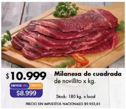 X$ - Milanesa de cuadrada