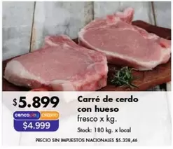 X$ - Carré de cerdo con hueso fresco