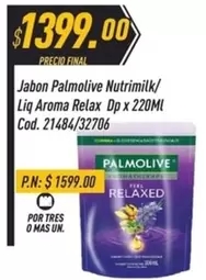 Palmolive - Jabon Nutrimilk/ Liq Aroma Relax Dp x 220ML