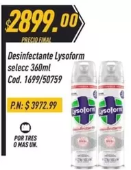 Lysoform - Desinfectante selecc 360ml Cod. 1699/50759