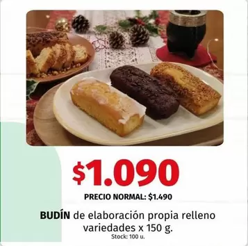 X$ - BUDÍN de elaboración propia relleno