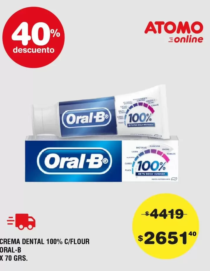 Oral-B - CREMA DENTAL 100% C/FLOUR