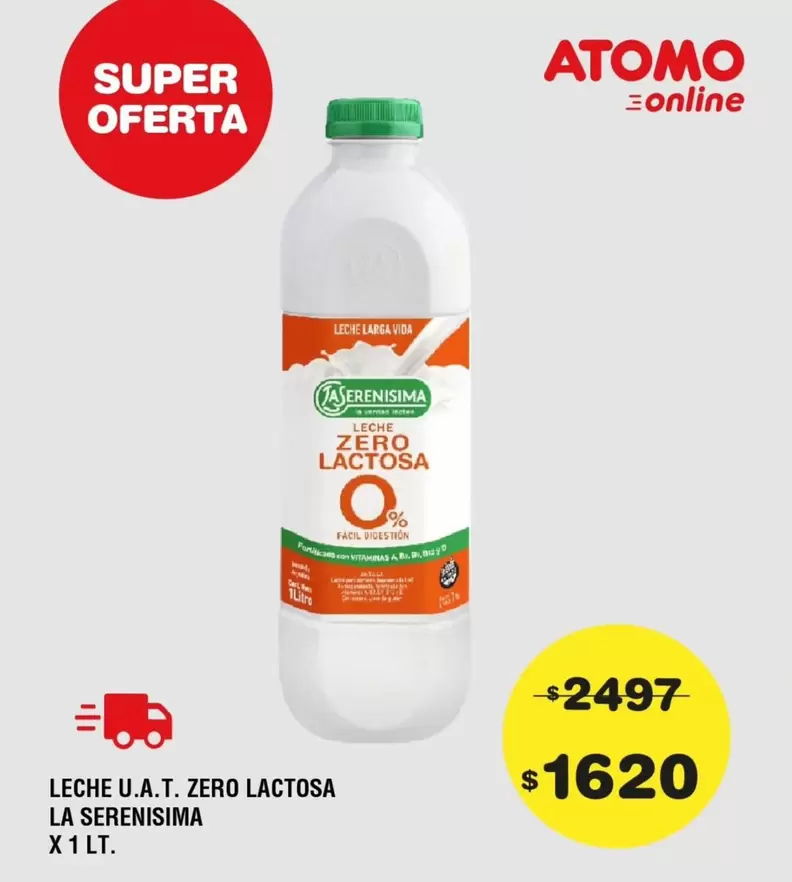 Atomo - LECHE U.A.T. ZERO LACTOSA