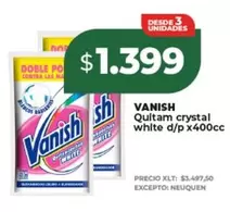 Vanish - Quitam crystal white d/p x400cc