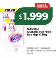 Vanish - Quitam pvo ropa bca d/p