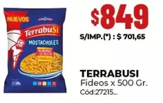 Terrabusi - Fideos x 500 Gr. Cód:27215