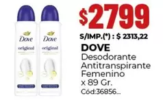 Dove - Desodorante Antitranspirante Femenino
