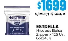 Estrella - Hisopos Bolsa Zipper x 125 Un.