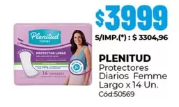 Plenitud - Protectores Diarios Femme Largo x 14 Un.