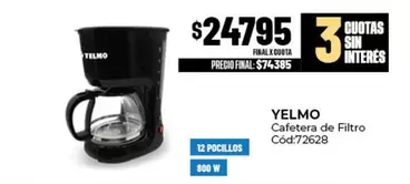 Yelmo - Cafetera de Filtro Cód:72628