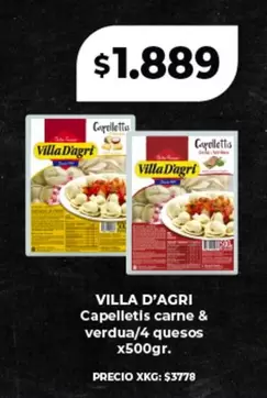 Villa D'agri - Capelletis carne & verdua/4 quesos