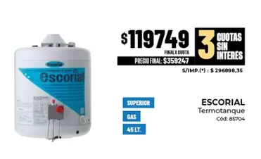 Escorial - Termotanque
