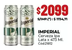 Imperial - Cerveza Ipa Lata x 473 MI.