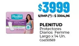 Plenitud - Protectores Diarios Femme Largo x 14 Un.