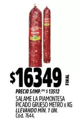 La Piamontesa - SALAME PICADO GRUESO METRO X KG