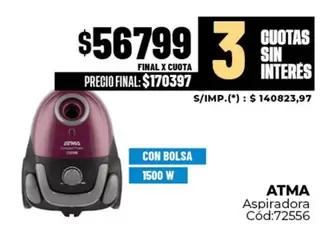 Atma - Aspiradora Cód:72556