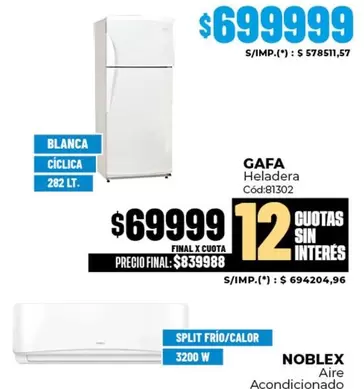 Blanca - Heladera, Aire Acondicionado