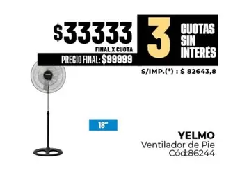 Yelmo - Ventilador de Pie Cód:86244
