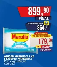Marolio - AZUCAR X 1 KG (EXCEPTO PATAGONIA)