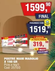 Marolio - POSTRE MANI MAROLIO